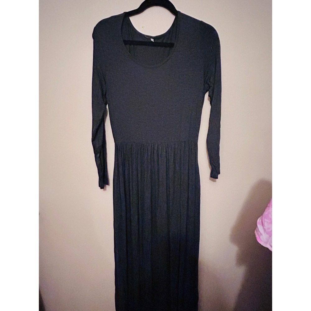 Unbranded Maxi Dress Women XL grey Excellent Long Sleeve Stretch Jersey soft